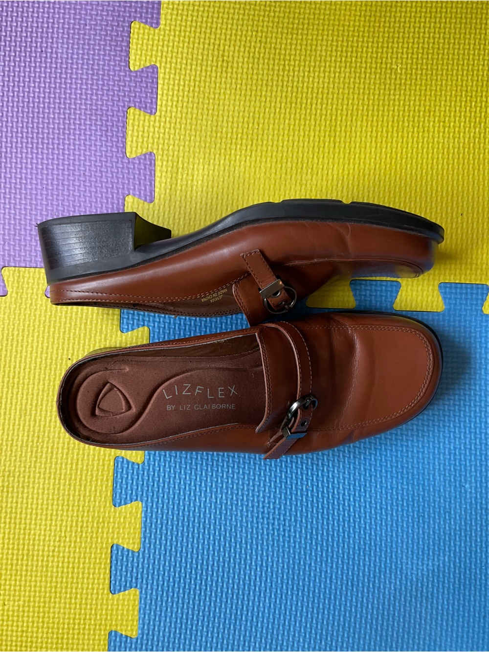 🤎 Vintage Y2K‎ Liz Claiborne LizFlex Leather Loafer Mules